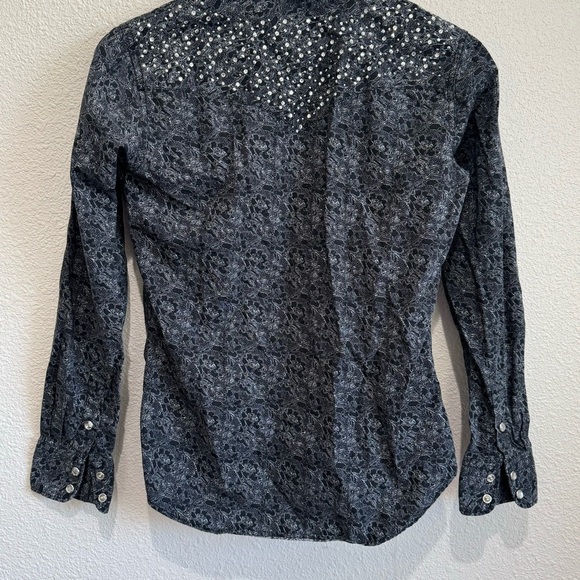 9. VTG Cowgirl Hardwear Small Pearl Snap Button Rhinestone Long Sleeve Western - Picture 6 of 10